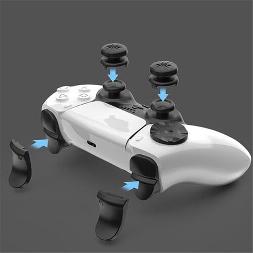 Gamepad 8 in 1 Game Controller Cross Key Extension Key Non-slip Thumb Grip Cover for Sony PlayStation 5 Repair Parts