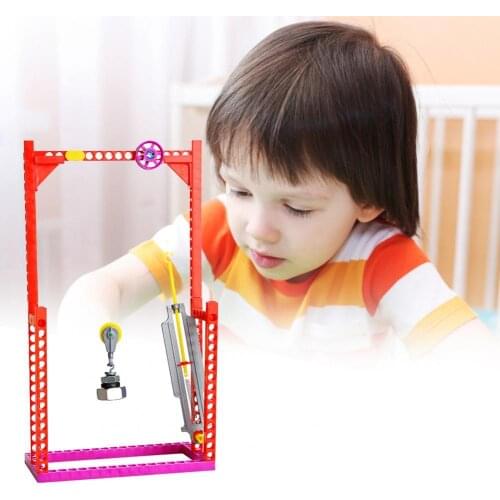 Plastic Physical Experim0ents Toy Materials DIY Pulley Dynamometer Model Educational Science Principle Kit for Kids
