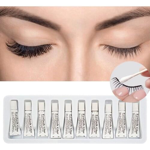10Pcs/set Professional Eyelash Glue for Lashes Strong Clear White Waterproof Eye Lash Glue False Eyelashes Adhesive Extensions