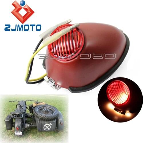 Sidecar Fender Light For Zundapp DB DS DBK KS KS750 Sidecar 12V Bulb Red Tail Light For BMW R75 R51 R61 R66 R71 Universal