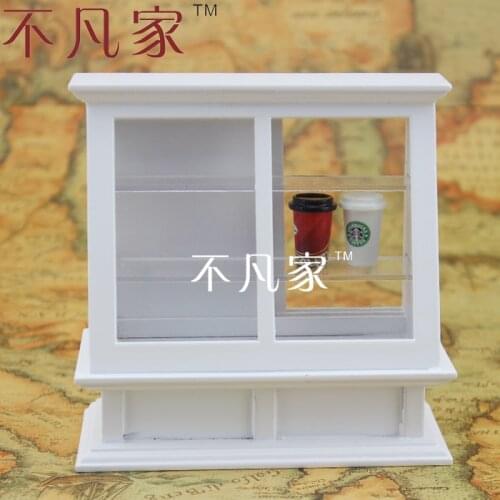 Dollhouse fine 1/12 scale miniature furniture handcrafted white cake cabinet