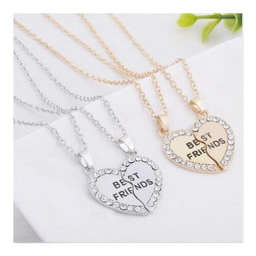 Fashion Friend Forever Series Two-color And Pendant Necklace One Half And A Half Girlfriend Brother Couple Wholesale