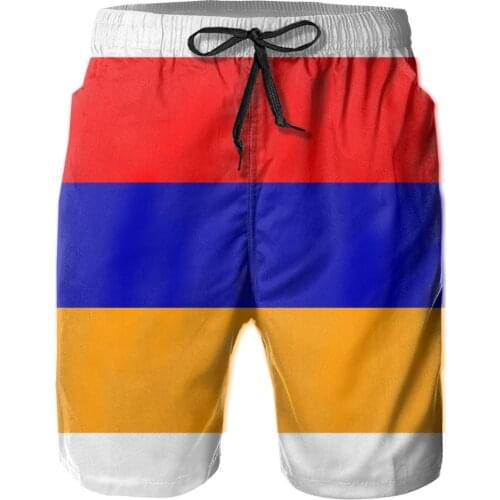 2021 Mens Stretch Swim Trunks Armenia Flag Quick Dry Beach Shorts Mesh Lining surf pants slacks mountain sports pants