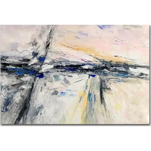 Mintura Wall Picture for Living Room Oil Paintings on Canvas Hand Painted The White Thick Paint Abstract Home Decor Art No Frame