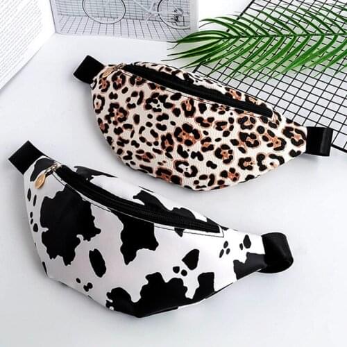 2021New summer fashion waist bag for men and women with Cow leopard shoe print casual womens bag PU leather running bags