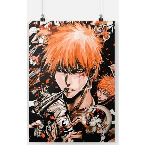 Bleach Ichigo Ultimate Anime Poster Framed Canvas Wooden Frame Painting Wall Art Decor Living Room Study Home Decoration Prints