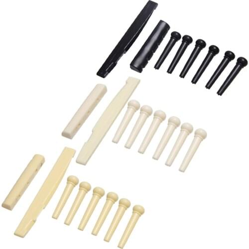 Portable 6-String Guitar Bridge Pins Saddle Nut Acoustic Cattle Tailpiece Plastic Guitar Accessories for Acoustic Guitar Quality