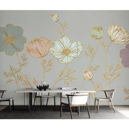 Nordic Embossed Flower 3d Photo Wallpaper Nature Floral for Living Room Makeup Backdrop Contact Paper Papel De Parede Customize