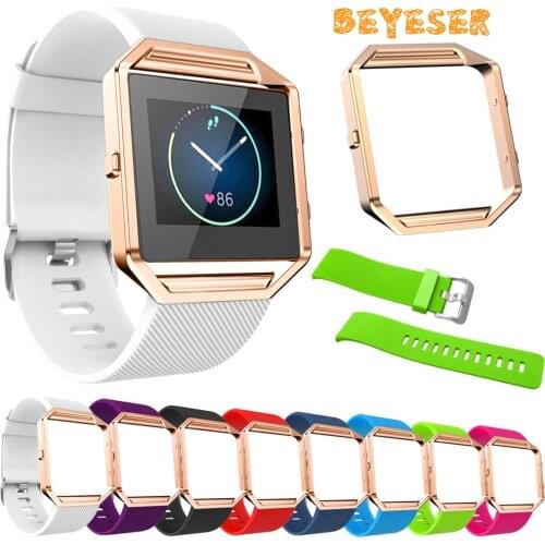 Fashion Watchband Silicone Strap For Fitbit Blaze Smart Watch Replacement Wristband Accessories Bracelet Sport Band With Frame