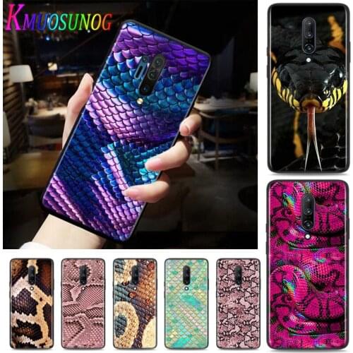 Silicone Cover Snake Skin Pattern For OnePlus Nord N10 N100 8T 7T 6T 5T 8 7 6 Pro Plus 5G Phone Case Cover Shell Coque