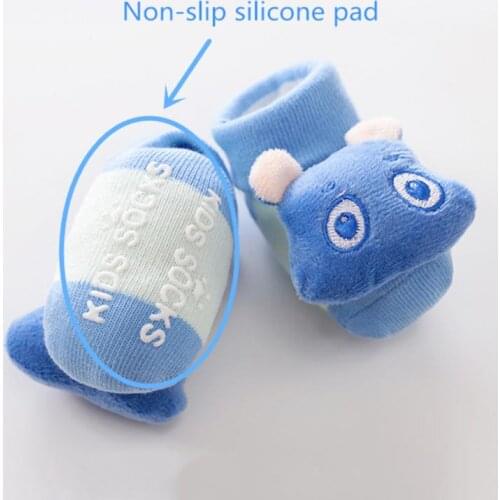 Newborn Infant Rattle Cute Autumn Boy Girl Floor First Walkers Booties Cotton Doll Warm Socks Cartoon Baby Anti-Slip Shoes