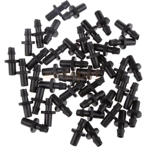 50pcs 1/4" Garden Yard Irrigation Plastic Hose Drip Nozzle fitting Connector