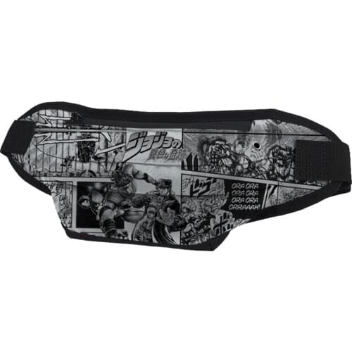 WAWNI JOJO Bizarre Adventure Bag Men Canvas Belt Bag Funny 3D Print Hip Hop Hipster Crossbody Bags 2020 New Anime Accessories