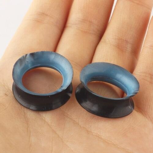 JUNLOWPY Ultra Thin Silicone Ear Skin Flesh Tunnel Expander Stretching Gauge Eyelet Plug Gauges Kit Mix Sizes 6-25mm 100/200pcs