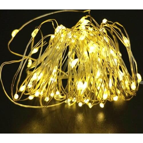 10pcs Fairy Lights Copper Wire LED String Lights Christmas Garland Indoor Bedroom Home Wedding New Year Decoration Battery Power