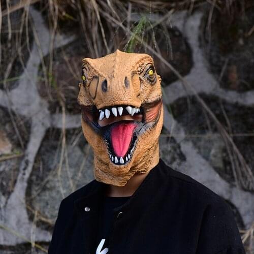 Tyrannosaurus Rex Latex Mask Halloween Party Cosplay Dinosaur Masks Mascaras De Latex Realista Animal Maske Masquerade Masque