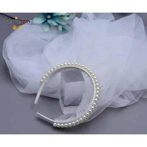 TOPQUEEN V58 Headband Headband Veil Bridal Veil Wedding Cheap Photo Accessory Bridal Veil 2020 Wedding Vails White Hat with Veil