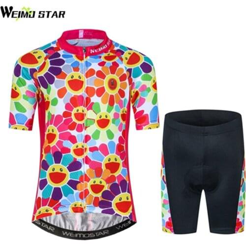 Weimostar Kids Cycling Jersey Children Bike Jersey Short Sets Bicycle Clothing Suit Ropa Ciclismo Boy Girl Cycling Sets Red