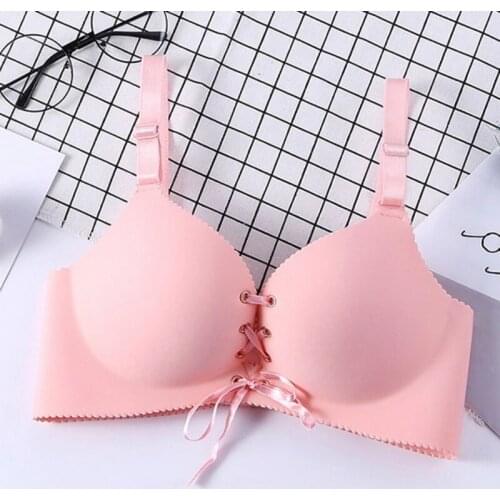 2019 Women Sexy Seamless Bra Push Up Bras Brassiere Gather Adjustable Intimates Lace Up Bras Dropshipping