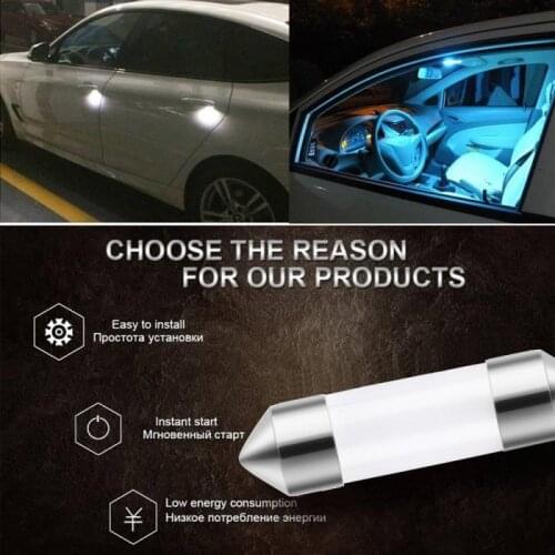 1PC C5W COB Car LED Bulb 41mm 39mm 36mm 31mm Car Interior Reading Light Source White License Plate Light 12v