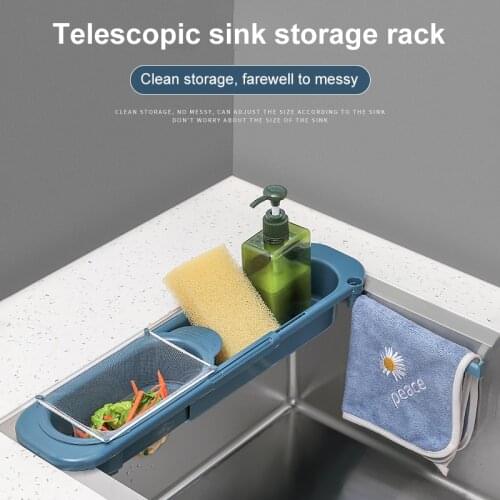 1pcs Plastic Drain Trough Adjustable Strainer Fruit Vegetable Washing Basket Colander Adjustable Drainer Kitchen Tools