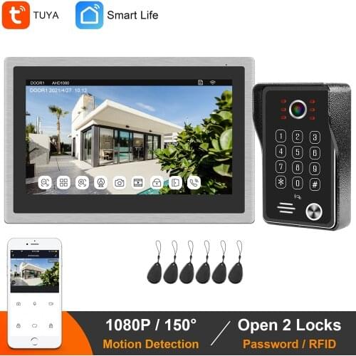 10 Inch WiFi Home Intercom Touch Video Doorbell 1080P Door Phone Camera With Motion Detection Support Tuya APP/Smart Life APP