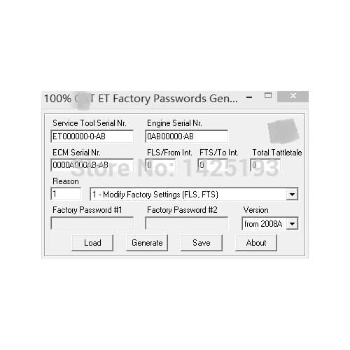 100% 2017 ET FACTORY PASSWORDS GENERATOR v0.2.9 for cat