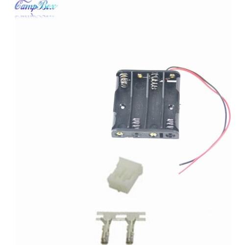 100Pcs 4xAAA Battery Case Holder Socket Wire Junction Boxes With 15cm Wires, PH 2.0 Header and Crimps