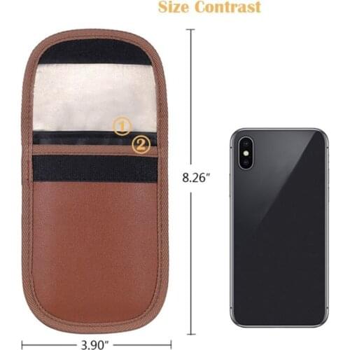 2pcs Car Key Pouch Case Bag RFID Signal Blocking Bag Cover Keychain Feegow Anti-theft RFID Signal Blocking Faraday Keyless Entry