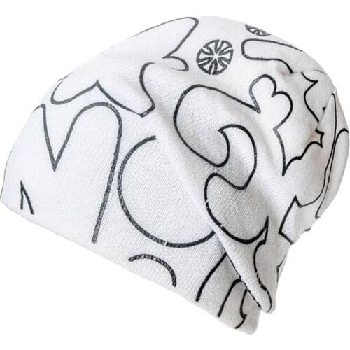 2021 New Winter Hat Men Knitted Warm Cap Printing Hip Hop Skullies Bonnet Beanies Skating Mens Ski Hats for Men Women