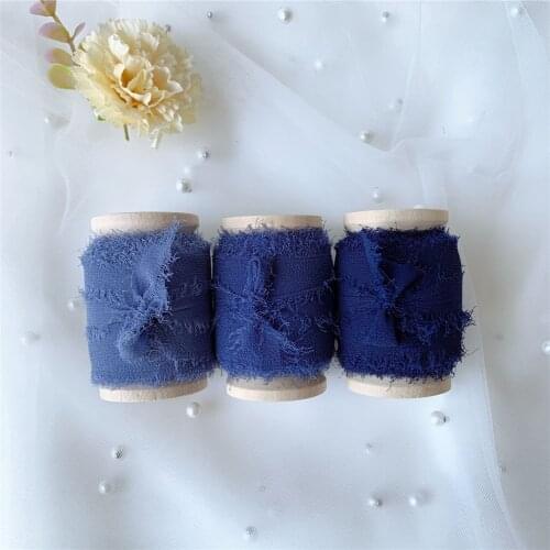 3rolls/set roll ins style Handmade Chiffon Frayed Edged Silk ribbon wedding bouquet streamers photography styling, gift wrapping