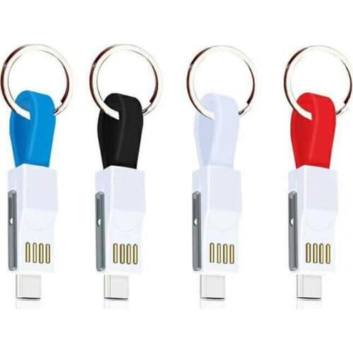 3 in 1 Micro USB Type-C Portable Universal Fast Charging Cable Cord Magnetic Adsorption Keyring For iPhone Samsung Android