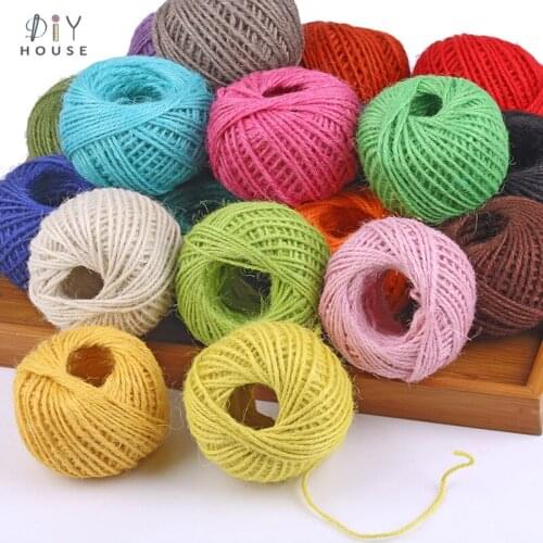 50m/roll Color Hemp Rope DIY Craft Hang Tag Gift Packing Basteln Cords Wedding Party Decoration Arts Jute Twine Burlap String