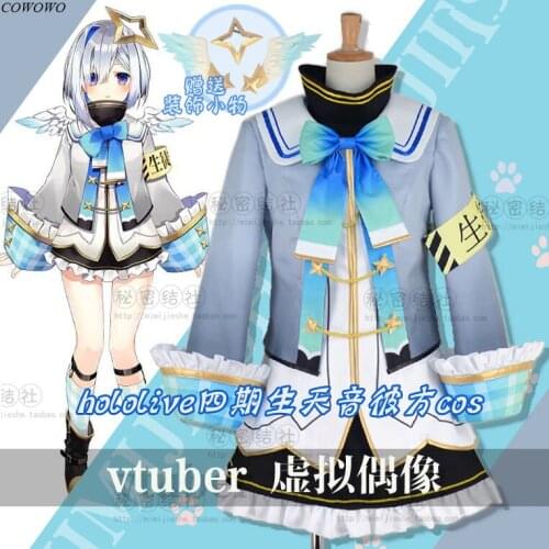 Anime! Vtuber Hololive Amane Kanata PP Angel Game Suit Lovely Uniform Cosplay Costume Halloween Party Role Play Outfit For Women