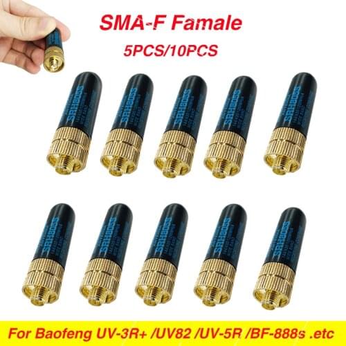 10PCS SRH805S SMA-F Female 10W High Gain Antenna Dual Band UHF VHF For Baofeng uv-5r BF-888s UV-82 UV-5RA UV-9R UV-3R plus Radio