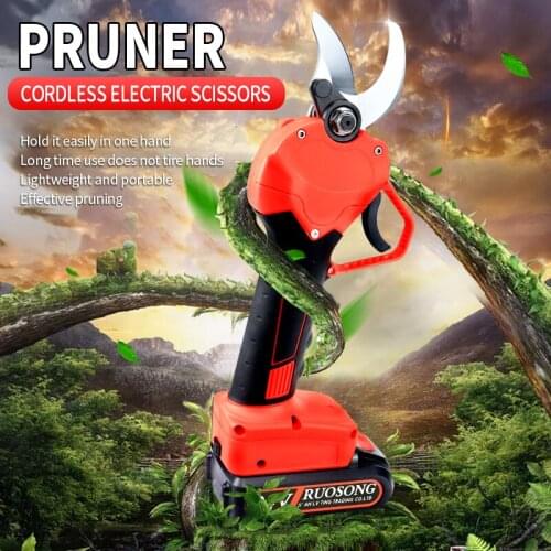 Cordless Pruner Electric Pruning Shear with Lithium-ion Battery Efficient Fruit Tree Bonsai Pruning Branches Cutter