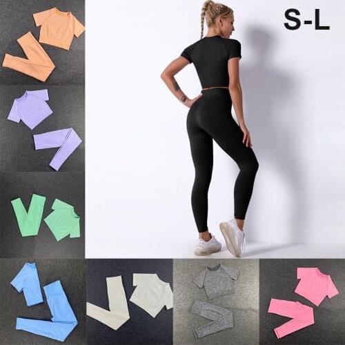 Seamless Women Yoga Set High Waist Yoga Pants Gym Clothing Women Sportswear Sport Shorts Sports Bra T-shirt Workout Sports Set