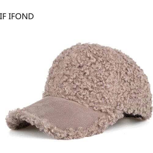 Adjustable New Winter Thicken Warm Baseball Cap Women Girl Lambswool Plush Hip Hop Hats Solid Trucker Caps