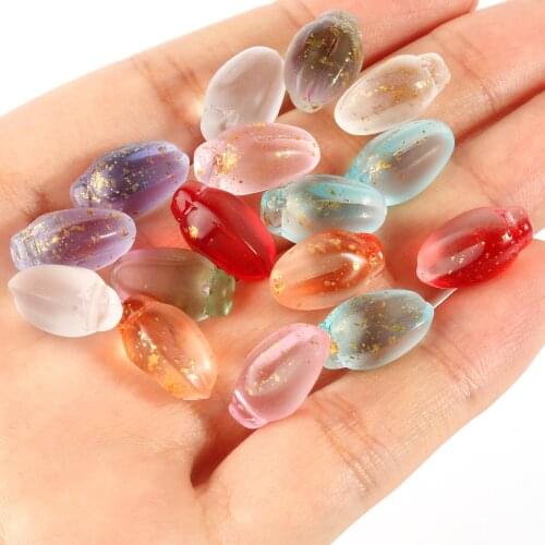20pcs Buds Shape Lampwork Czech Glass Loose Spacer Beads for Beadwork Jewelry Making Handmade Diy Bracelet Necklace 9*15mm