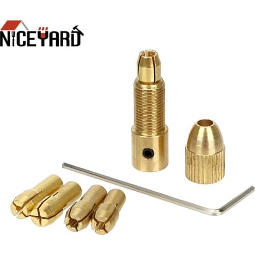 NICEYARD 5pcs/Set Small Electric Drill Bit Collet 0.5-3mm Inner diameter 2.35mm /3.17mm /2.00mm Micro Twist Drill Chuck Set