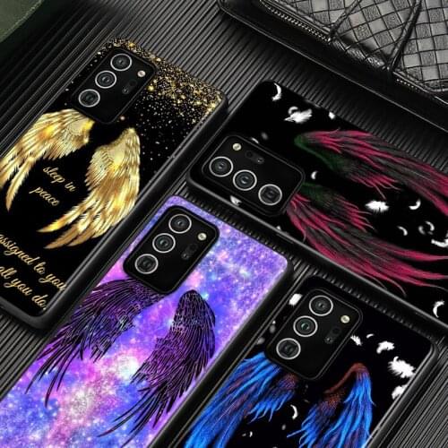 Angel Devil Wings Matte For Samsung Galaxy S21 S20 FE Ultra Lite S10 5G S10E S9 S8 S7 S6 Edge Plus Black Phone Case