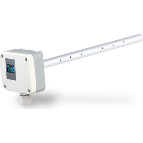 Air Volume Sensor Wind Volume Transducer Air Quantity Transmitter with LCD Display for Pipeline Pipe Conduit Piping 220V Power