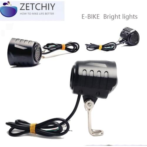 Ebike E-Bike 36V 48V Electric Bicycle 4 eyes & lens spotlight w Horn Waterproof Front lamp Horn Set Front Headlight Bright light