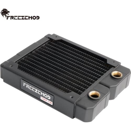FREEZEMOD Computer Water Cooling Copper Radiator Single Layer Copper Fin For 12cm Fan For CPU Heat Sink 14 Flat Tube TSRP-TW120