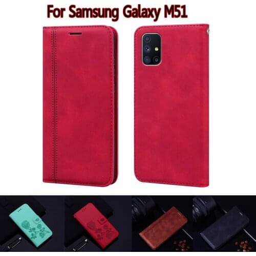 Funda For Samsung M51 Case SM-M515F Flip Leather Book Cover For Samsung Galaxy M51 M 51 Case Phone Protective Shell Coque Capas