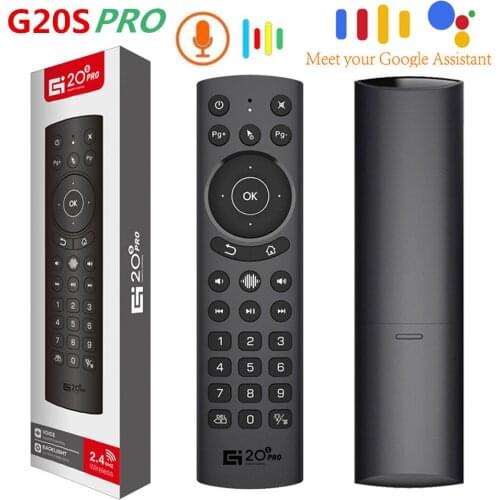 G20S PRO Voice Remote Control 2.4G Wireless Backlit Air Mouse Gyroscope IR Learning Google Assistant For X96 MAX+ Android tv box