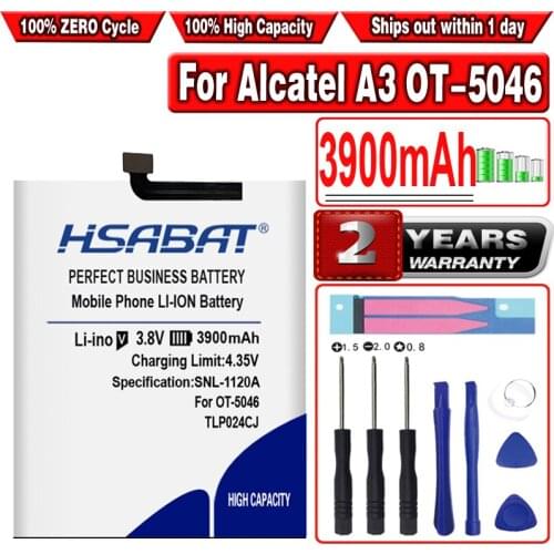 HSABAT 3900mAh TLP024C1 TLP024CJ TLP024CC Battery for Alcatel A3 OT-5046/Shine Lite OT-5080 5080X OT-5046D OT-5046Y 5046D 5046Y