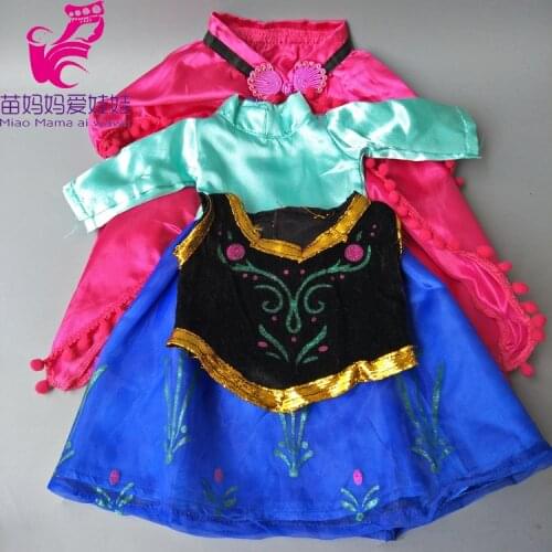 Dress set for 43cm dolls baby doll Cartoon White Shirt and tutu dress also fit for 18 inch dolls dress sets