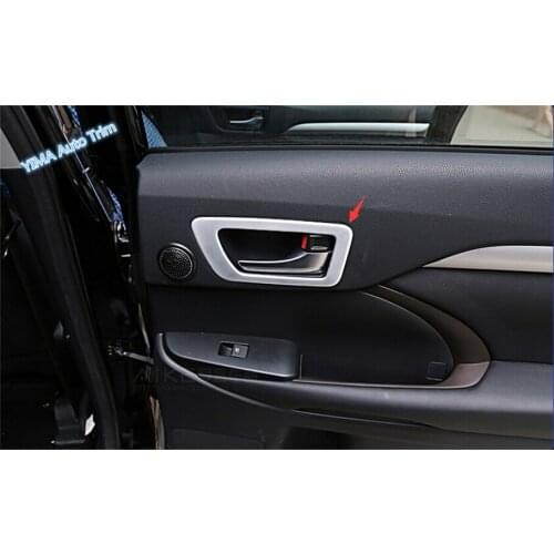 Lapetus Auto Styling Inner Door Handle Bowl Cover Trim Decorative Frame 4 Pcs For Toyota Highlander KLUGER 2014 2015 2016 ABS