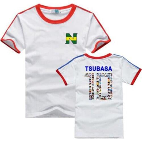 Summer Kids Boy T Shirt Captain Tsubasa Print Short Sleeve T-shirts Cotton men women T-shirt O-neck Tee Tops summer Clothes